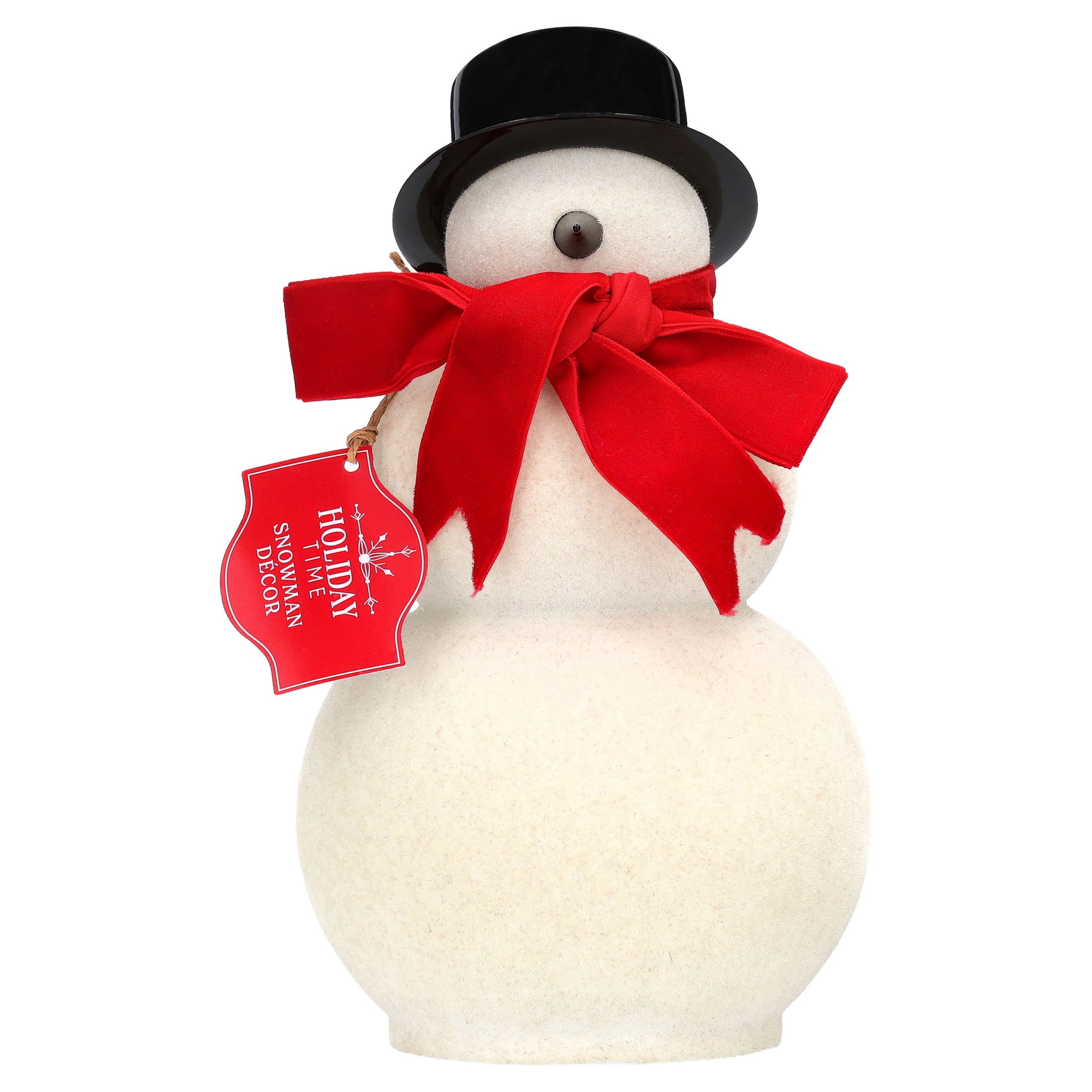Red/White/Black Velvet-Feel Snowman Christmas Decoration, 8.5", by Holiday Time