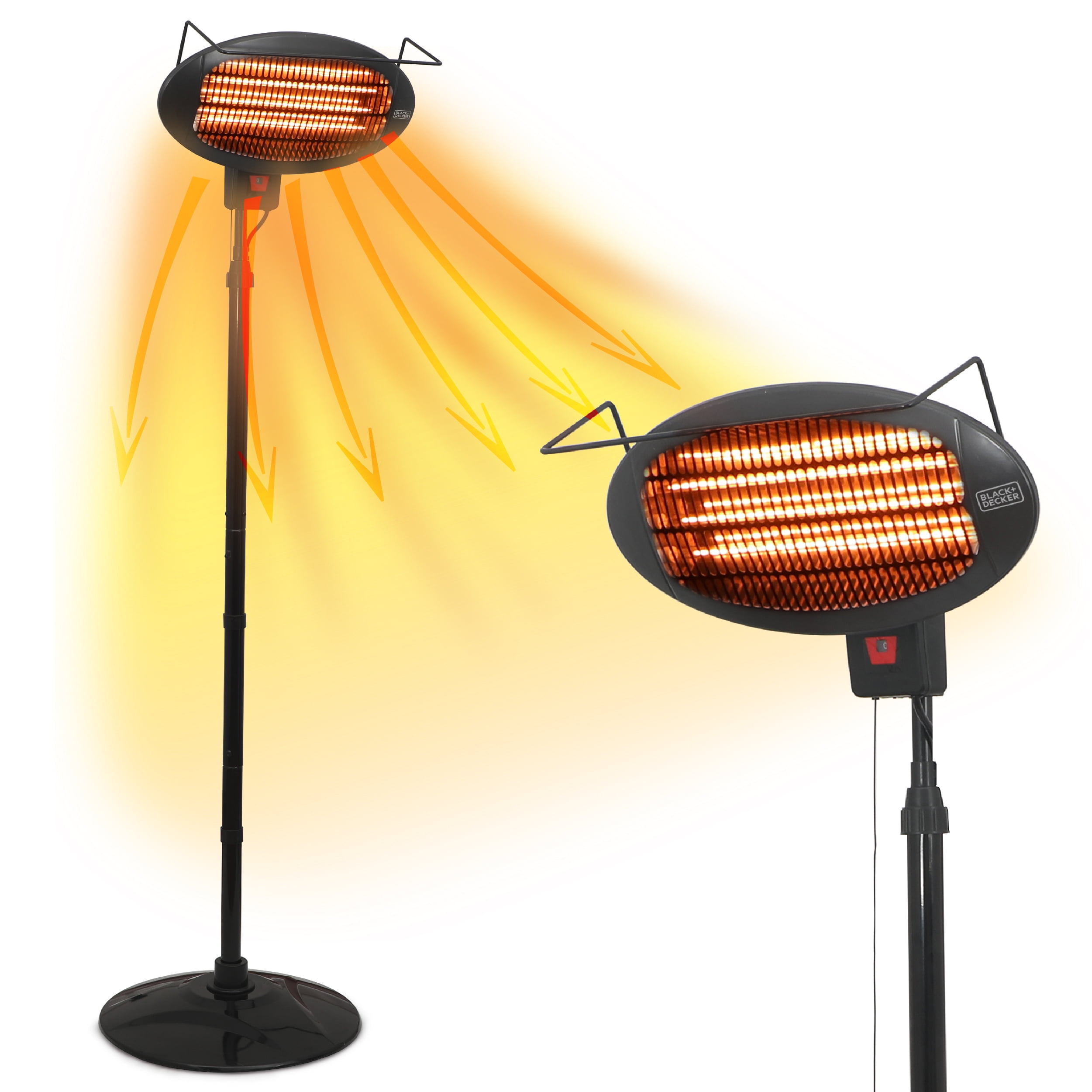 BLACK+DECKER Patio Floor Electric Heater, Corded Patio Heater Stand for
