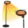 BLACK+DECKER Patio Floor Electric Heater, Corded Patio Heater Stand for Outdoors with 3 Heat Settings