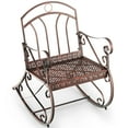 thumbnail image 1 of Costway Patio Rocking Chair Art Scroll Rocker Dossier Accoudoirs Antiques Arrière-Cour en Cuivre, 1 of 10