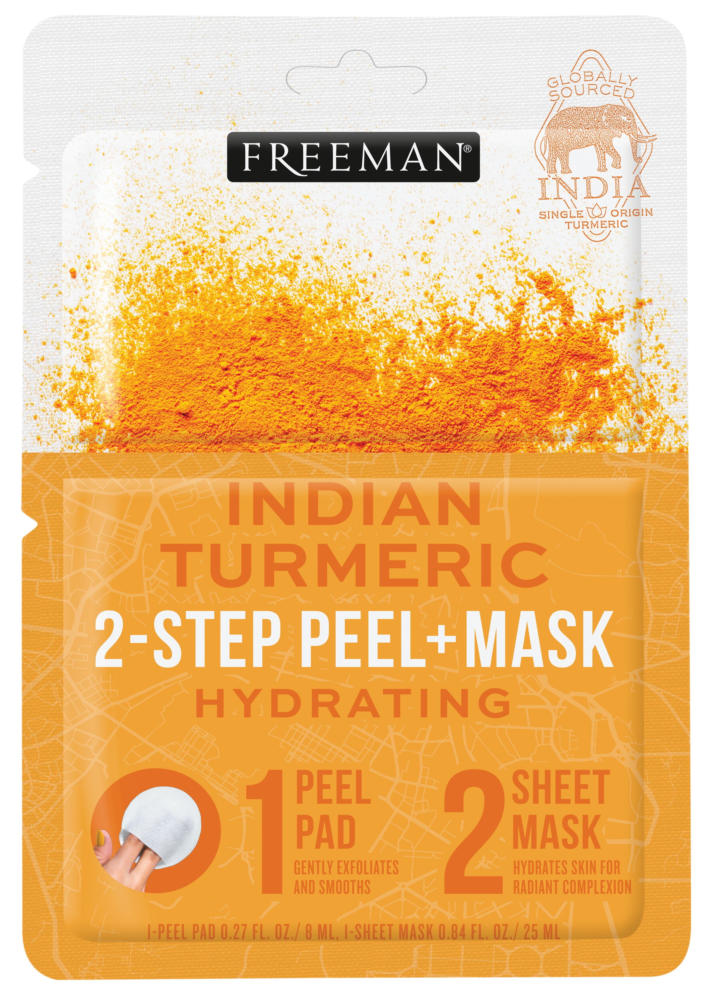 Freeman 2 Step Peel Pad + Sheet Mask Hydrating Turmeric