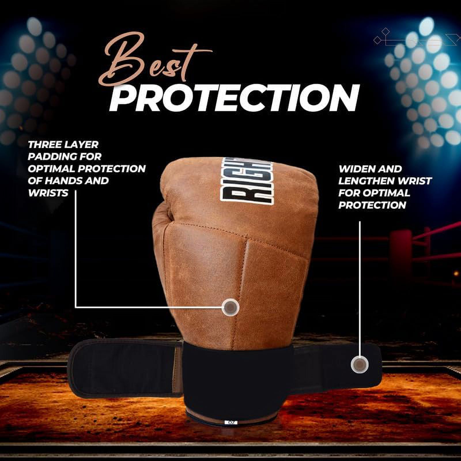 Right Punch Premium Cowhide Leather Boxing Gloves - Professional Training & Sparring Gloves for Men & Women