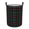 thumbnail image 2 of Uemuo Buffalo Plaid Dark Green Pattern Circular Laundry Hamper Basket with handles,Collapsible laundry basket,Large capacity laundry hamper,Laundry Organizer-Small, 2 of 8