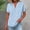 Light Blue, variant on Guluxicc V Neck T Shirts for Women 3/4 Sleeve Solid Color Half Button Loose Fit Casual Comfy Linen Tee Shirts