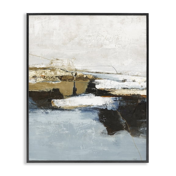 Stupell Industries Rustic Paint Nautical Design Abstract Painting Black Framed Art Print Wall Art, 11 x 14
