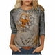 thumbnail image 2 of Pntutb Blusa informal de manga larga con cuello redondo y estampado de animales novedosos para mujer Pntutb Pntutb-1350, 2 of 5