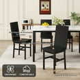 thumbnail image 2 of Baxluxe Dining Table Set for 6, Rectangle Faux Marble Kitchen Table and Chairs Set, 7 Pieces Dining Table with 6 PU Leather Dining Chairs, 6-Person Dining Room Set for Large Family, White+Black, 2 of 9