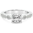 thumbnail image 3 of IGI Certified 5 Carat Cushion Shape Lab Grown Diamond Engagement Ring | 14K White Gold | Filippa Milgrain Diamond Ring | FG-VS1-VS2 Quality Friendly Diamonds, 3 of 5
