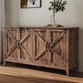 thumbnail image 2 of AENKYO Rustic Farmhouse Sideboard Storage Cabinet with Adjustable Shelves for Living Room, Rustic Brown, 2 of 9