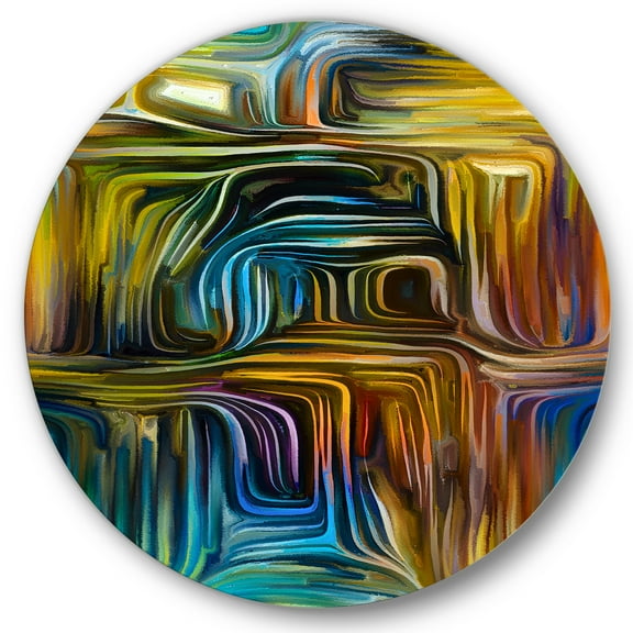 Designart 'Colour Spiral Fusion IV' Modern Circle Metal Wall Art 36x36 - Disc of 36