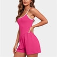 thumbnail image 5 of lcziwo Rompers for Women Dressy Casual Spaghetti Strap Workout Athletic Shorts Jumpsuits Summer Beach Vacation Clothes Hot Pink L, 5 of 7
