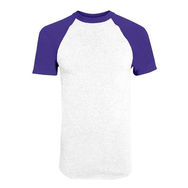 Augusta Sportswear - Camiseta de béisbol de manga corta para niño, L, color blanco y morado Ropa deportiva Augusta 424
