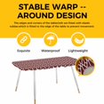 thumbnail image 4 of Geometric Table Cloths for 8 Foot Rectangle Tables, Modern Abstract Lines Texture Red Patio Waterproof Elastic Fitted Tablecloths, Washable Rectangular Table Cover for Camping, 4 of 8