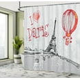 thumbnail image 5 of Ambesonne Love Shower Curtain, Paris Hot Air Balloon, 69"Wx84"L, Red Black Grey, 5 of 5