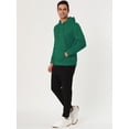 thumbnail image 4 of Sudadera con capucha con forro de felpa para hombre Sudaderas con capucha de manga larga sólida con bolsillo Verde S, 4 of 6