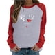 thumbnail image 4 of Tops Para Mujer Camisas de Manga Larga Otoño Primavera Patchwork Navidad Impreso Cuello Redondo Camiseta Casual Odeerbi ODB151567, 4 of 6