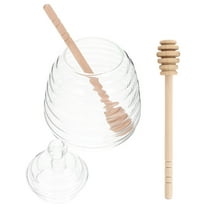 1 Set Glass Honey Jar for Storage Decorative Honey Container with Dipper Compact and Small
