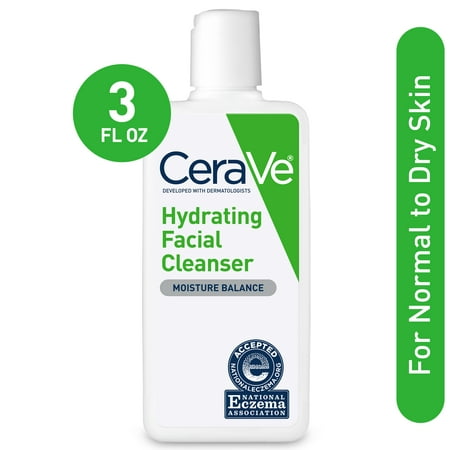 CeraVe Hydrating Facial Cleanser, Daily Face Wash for Normal to Dry Skin, 3 oz