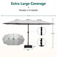 thumbnail image 3 of HAIMULI 15FT Outdoor Patio Umbrella with Base Included, Double Sided Pool Umbrellas with Fade Resistant Canopy, Large Table Umbrella for Deck, Market, Backyard, 3 of 9