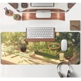 thumbnail image 4 of Green Gardener Desk Mat Anime Forest XL Gaming Mouse Pad Plant Lover Desk Pad with Stitched Edges, Women Desktop Decor Mousepad Laptop Computer Keyboard and Mouse Mat Desk Accessories 31.5x11.8 in, 4 of 6