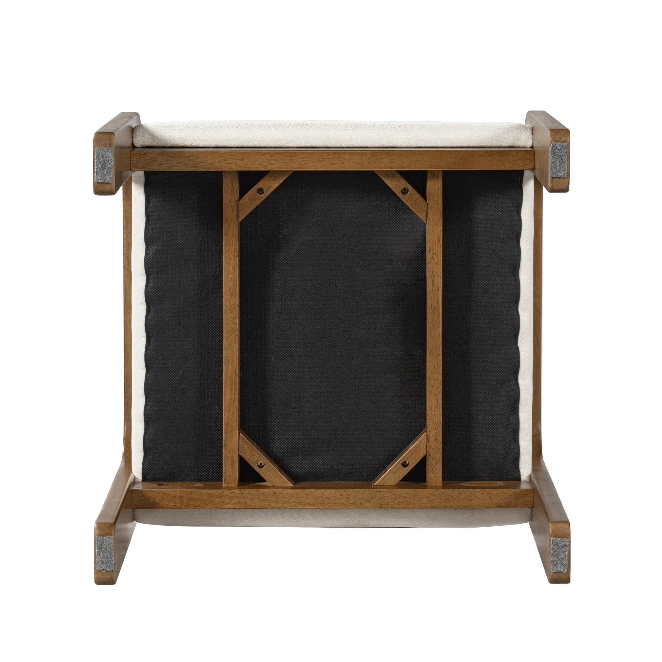 Christopher Knight Home Modern Upholstered Dining Chairs with Wood Frame, Walnut+Beige, Set of 6