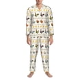 thumbnail image 3 of Lsque Funny Chicken Pattern Long Sleeve Pajama Set for Men - Soft 2-Piece Sleepwear and Loungewear Set with Pockets, Comfy Nightwear-Large, 3 of 7