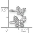 thumbnail image 4 of Sterling Silver Rhodium-Plated Cz Double Butterfly Right Cuff Earring (15 X 11) Made In China qe13683, 4 of 5