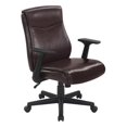 thumbnail image 1 of Mid-Back Managers Office Chair with Flip Up Arms in Chocolate Faux Leather, 1 of 11