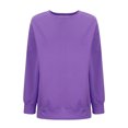thumbnail image 6 of Kaemgyyd Women's Crewneck Sweatshirts Trendy Oversized Long Sleeve Tops Solid Color Casual Loose Pullover Clothes, 6 of 7