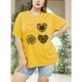 thumbnail image 3 of XCHQRTI Womens Daisy Tshirt Graphic Plus Size Casual Shirt Oversized Short Sleeve Summer Flower Tops, 3 of 7