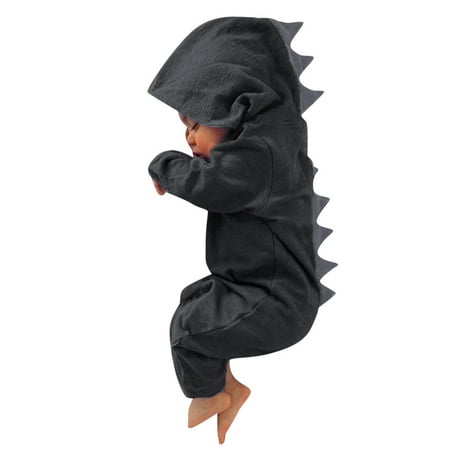 

Dadaria Baby Onesies 0-18M Infant Toddler Baby Girls Boys Dinosaur Hoodie Romper Zip Clothes Jumpsuit Gray 9M Toddler