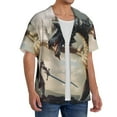 thumbnail image 2 of Gukieu Swordsman Cool Dragon Print Men's Short-sleeved Shirts, Button-down Pocket Shirts, T-shirts, Beach Vacation Travel Summer Clothing-4X-Large, 2 of 5