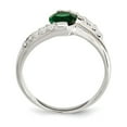 thumbnail image 2 of White Sterling Silver Ring Band Fashion Cubic Zirconia CZ Clear Green, 2 of 3