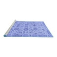 thumbnail image 2 of Ahgly Company Machine Washable Indoor Round Abstract Blue Modern Area Rugs, 3' Round, 2 of 4