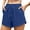 Blue, variant on Womens Bermuda Shorts Drawstring Straight Fit Summer T Shirts Trendy Casual Shorts S-3XL