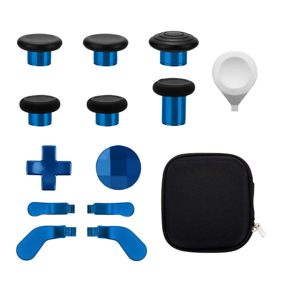 13 in 1 Metal Thumbsticks Compatible with Xbox One Elite Series 2,Elite Series 2 Core Controller Parts,Gaming Accessory Replacement,Metal Mod 6 Swap Joysticks,4 Paddles,2 D-Pads,1 Tool(Plating Blue)