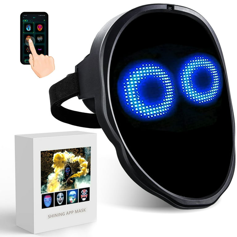BoywithUke Bluetooth LED Face Changing Mask Diy Picture Text