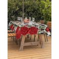 thumbnail image 2 of Outdoor Tablecloth with Umbrella Hole and Zipper, Red Roses Valentine's Day Rectangle Table Cloth 60x102 Inch Waterproof Tablecloth, Romantic Spring Floral Plaid Picnic Table Cover for Patio Camping, 2 of 7