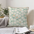 thumbnail image 6 of Xecao Daisies Flowers Print Soft Velvet Decorative Throw Pillow Covers, Square Cushion Cases for Bed, Sofa, Living Room, Car, and Indoor Outdoor Use-18"x18", 6 of 8