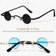 thumbnail image 3 of 2 gafas de sol polarizadas redondas pequeñas, estilo retro punk, con marco de metal circular para mujeres y hombres., 3 of 5