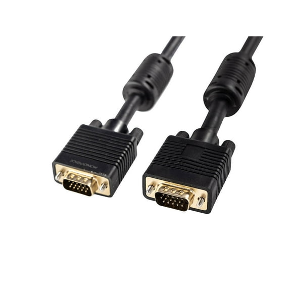 Monoprice Super VGA Cable - 10 Feet - Black | Male to Male Monitor Cable with Ferrite Cores (Gold Plated)
