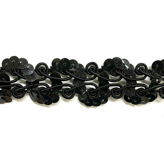 1-1/4" Sequin Loop w/ Braid Gimp Trim - 12 Total Yards!