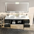 thumbnail image 3 of eviva Totti Wave 60" Espresso Modern Double Sink Bathroom Vanity w/ White Glassos Top & Sinks, 3 of 7