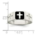 thumbnail image 2 of 7.66mm 925 Sterling Silver Rhodium Plated Enameled Religious Faith Cross Ring Size 9 Ring for Women, 2 of 2