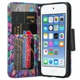 thumbnail image 3 of Apple iPod Touch 5, Ipod Touch 6, Touch 7, Wrist Strap Slim Flip [Kickstand] Pu Leather Magnetic Wallet Case Cover with Card Slots - Rainbow Flower, 3 of 4