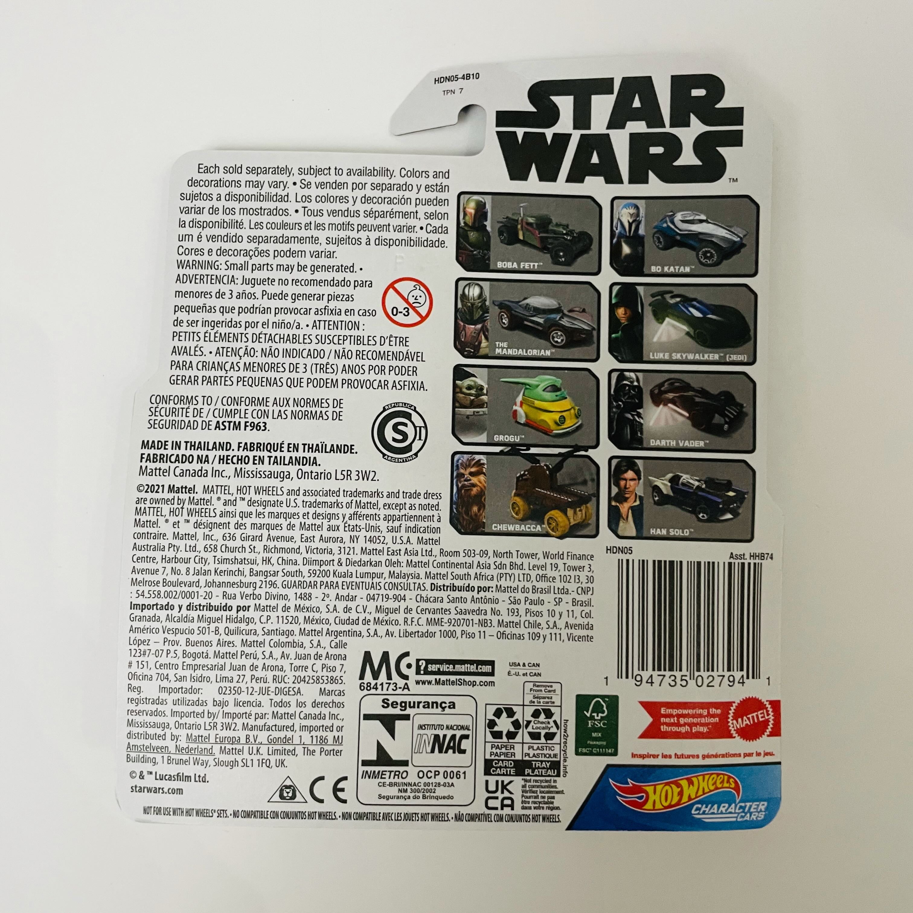 Star Wars Hot Wheels Character Cars Han Solo Diecast Car