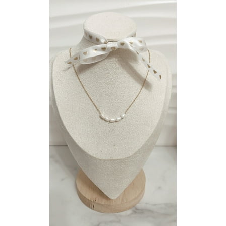 Grecia Necklace, Freshwater Pearl, Gold Stainless Steel