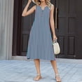 thumbnail image 5 of Women's Fashion Casual Checkered Striped Printed Dress, 5 of 6