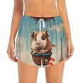 thumbnail image 4 of Lsque Hot Air Balloon Guinea Pig Printed Women's Running Shorts with Liner Pockets,Elastic Quick Dry Workout Athletic Gym Yoga Shorts,Womens High Waist Shorts-XX-Large, 4 of 9