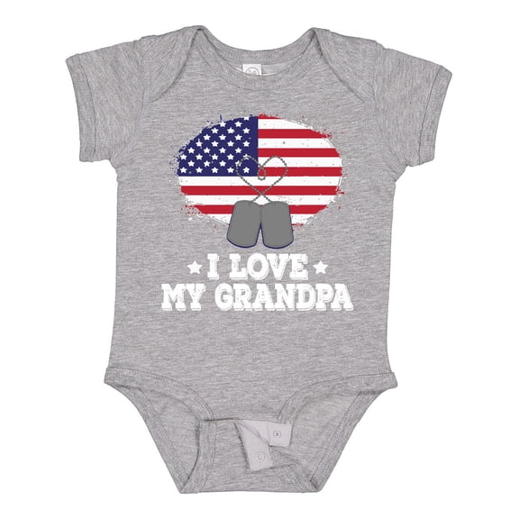 Inktastic I Love My Grandpa Military Grandson Boys or Girls Baby Bodysuit